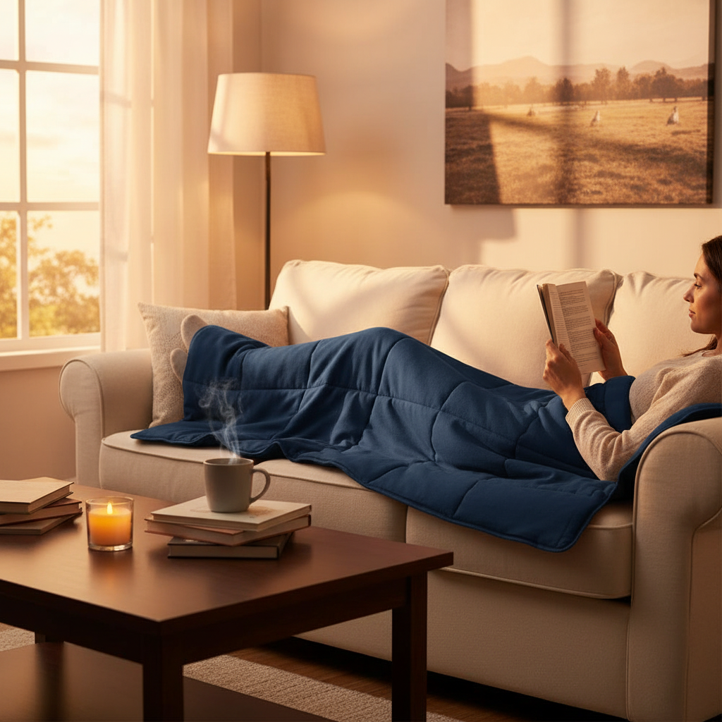 Couverture Lestée 5 kg bleue